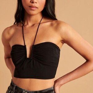 abercrombie black halter hardware top